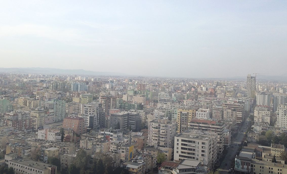 View of Skopje obscured by smog