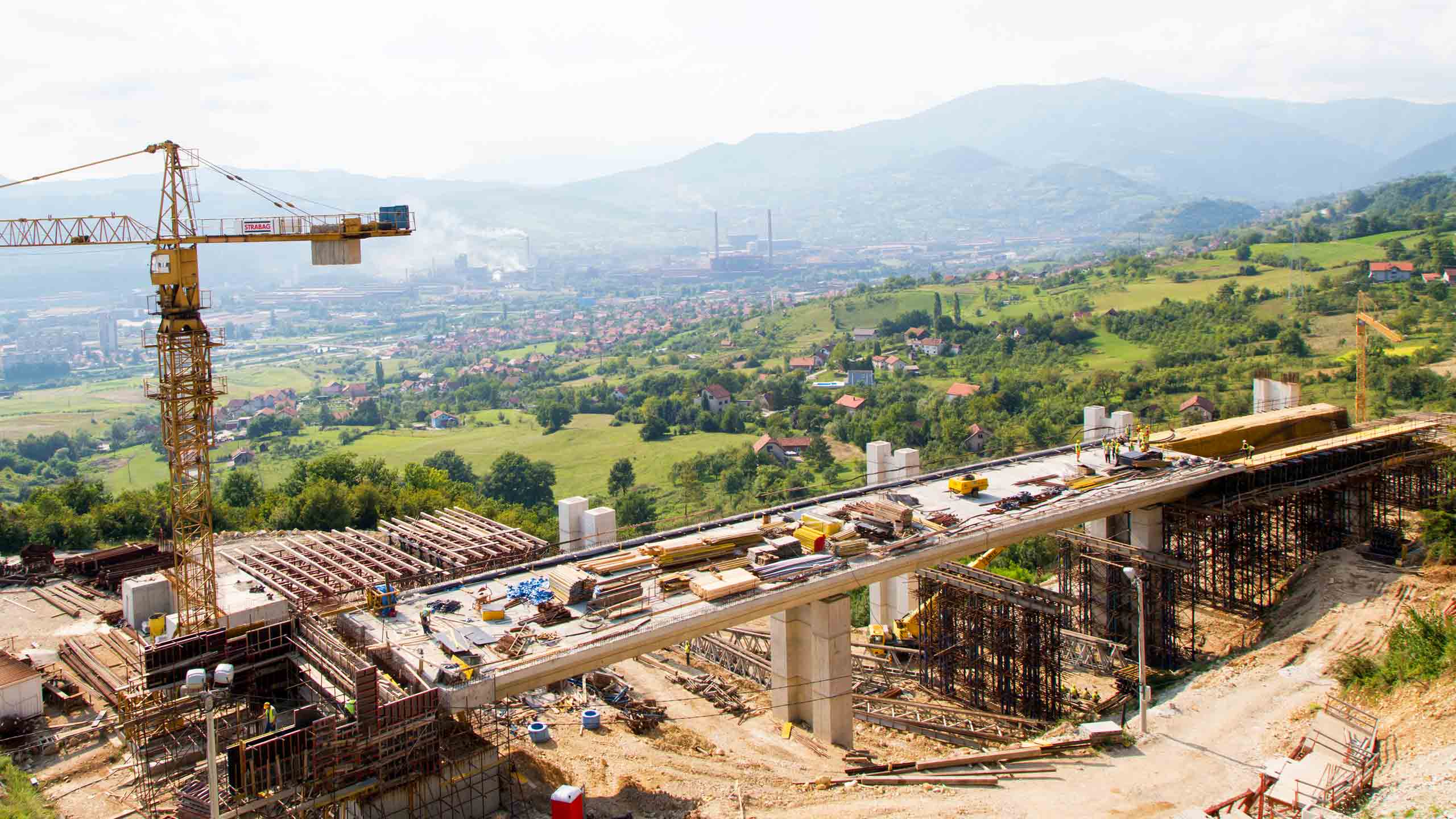Construction work on a motorway